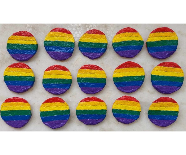 Χειροποίητες καρφίτσες rainbow